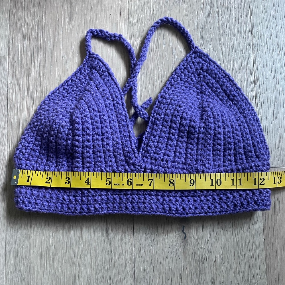Purple Handmade Crocheted Bralette - Picture 4 of 5